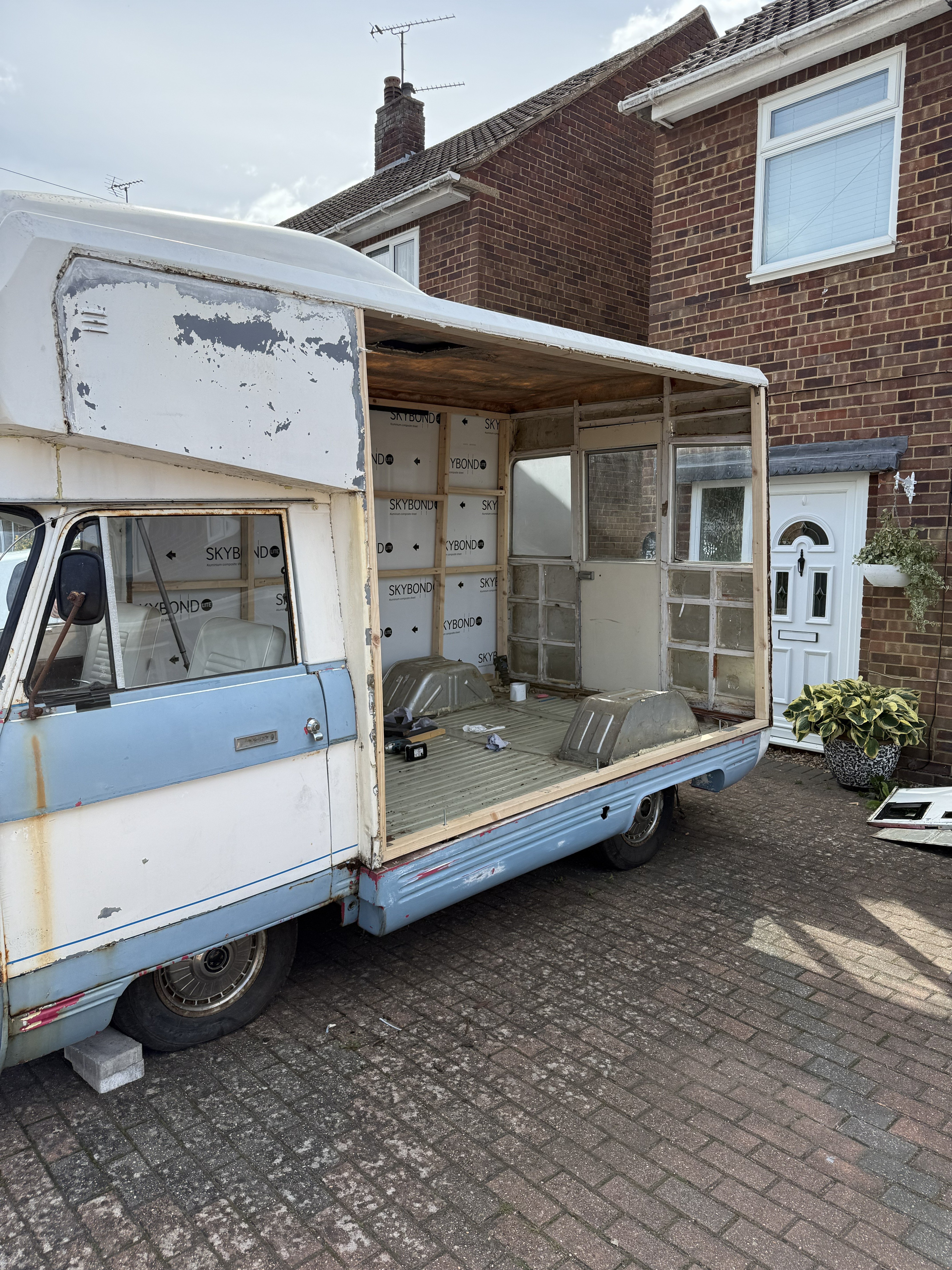Betty during side panel replacement